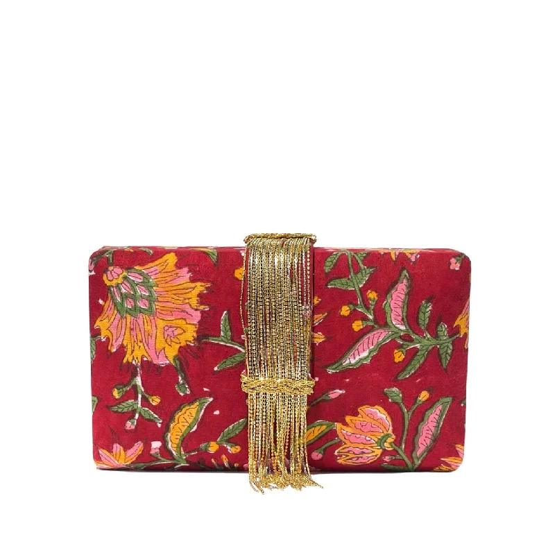 Hibiscus Fringe Clutch