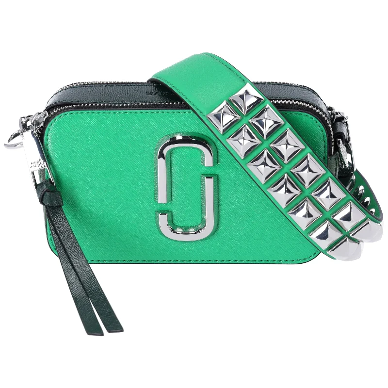 Marc Jacobs The Snapshot Shoulder Bag Studded Saffiano Leather Fern Green