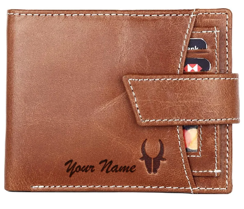 WildHorn® RFID Protected Custom Engraved Personalized High Quality Mens Leather Wallet for Gifting