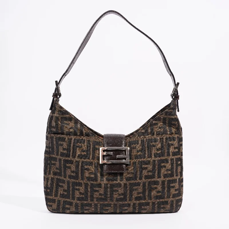 Fendi FF Shoulder Bag Brown Zucca Canvas