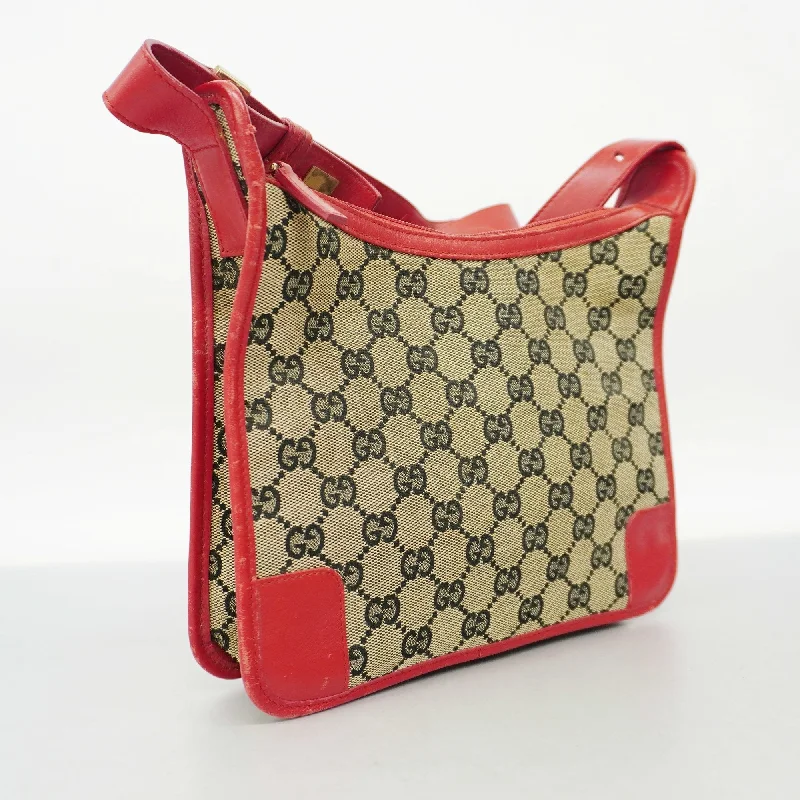 GUCCI  GG Canvas Shoulder Bag 001 4206 Women's Navy,Red Color