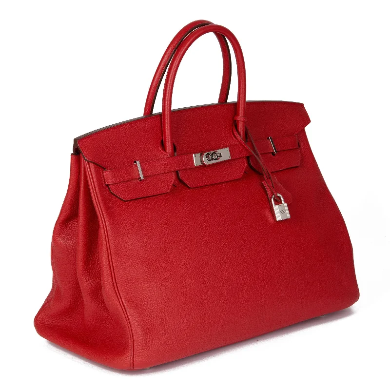 Hermes Rouge Tomate Togo Leather Birkin 40cm Tote