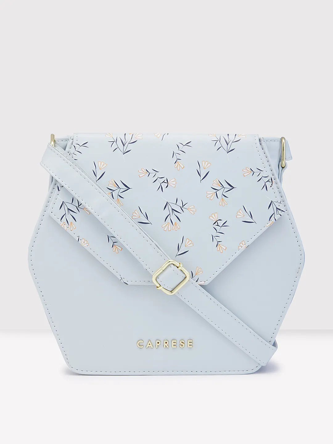 Caprese Merida Sling Medium Printed Women'S Handbag Sky Blue