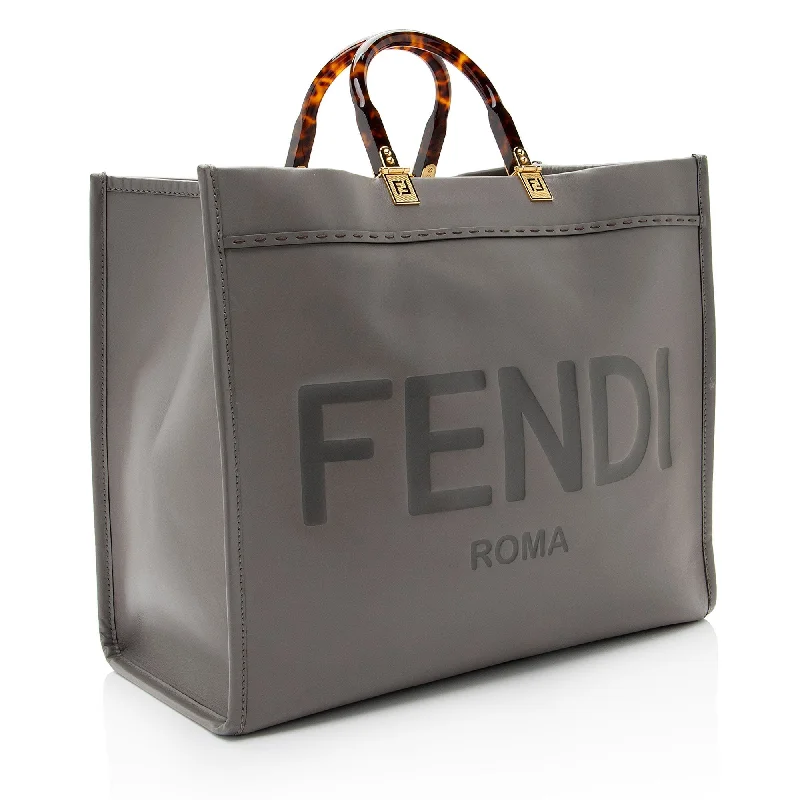 Fendi Leather Sunshine Large Shopper Tote (SHF-V85fxB)