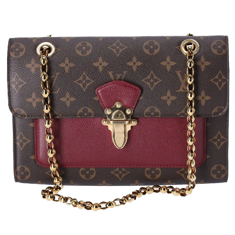 Louis Vuitton Victoire Chain Shoulder Bag Monogram Canvas M41732 Brown Raisin