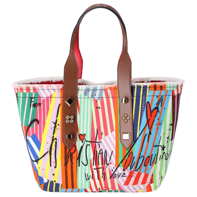 Christian Louboutin Frangibus Medium Tote Canvas Leather Multicolor