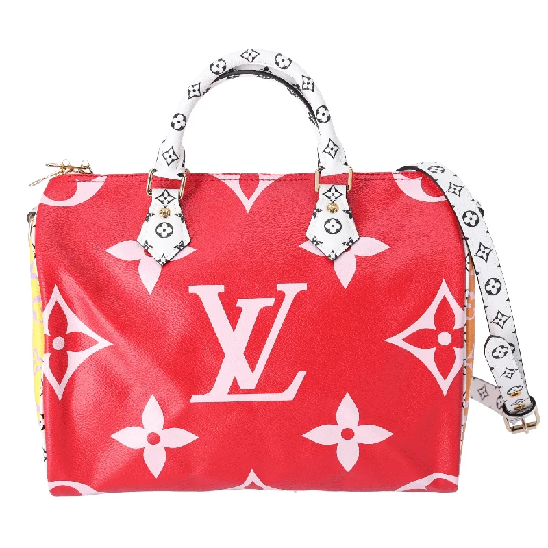 Louis Vuitton Speedy Bandouliere 30 Giant Monogram Handbag M44573 Rouge Pink