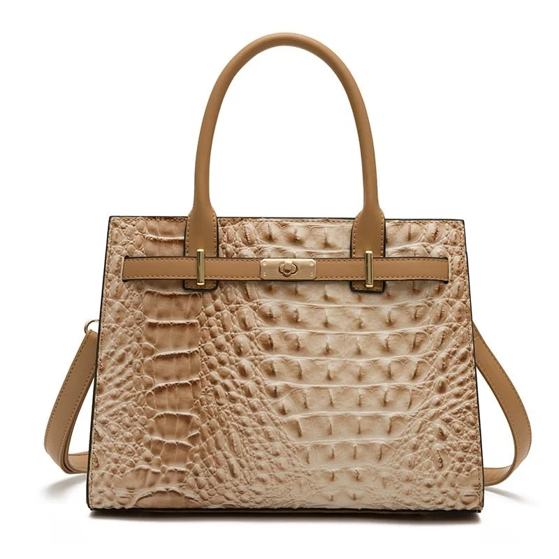 Luxury Crocodile Pattern Handbag