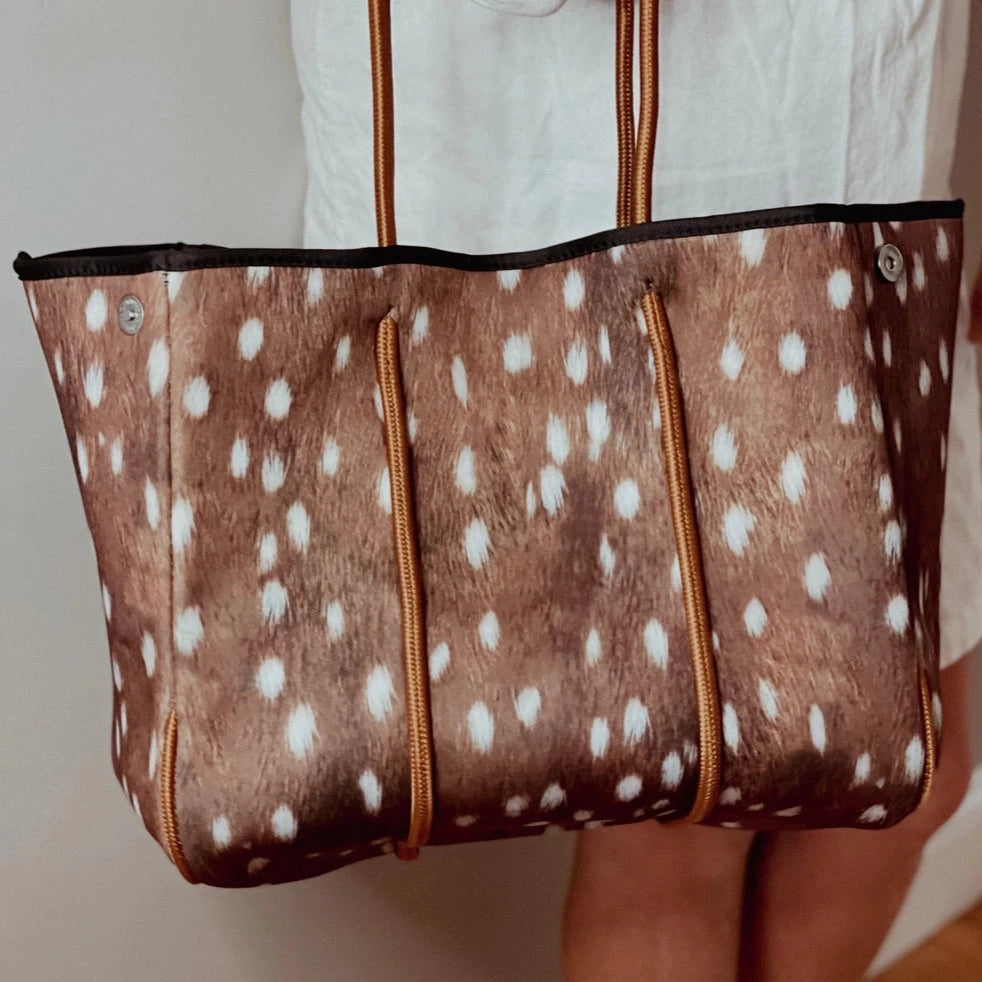 Oversized Neoprene Brown Fawn Tote