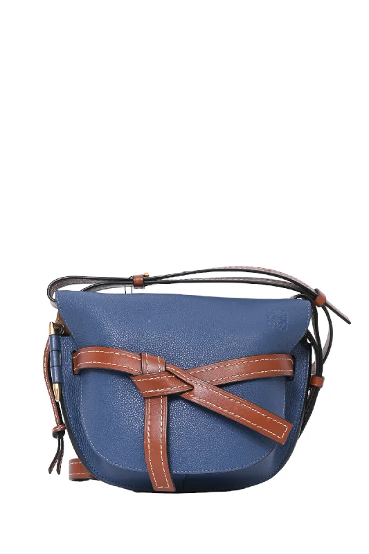 Loewe 2018 Blue/Tan Leather Small Gate Bag