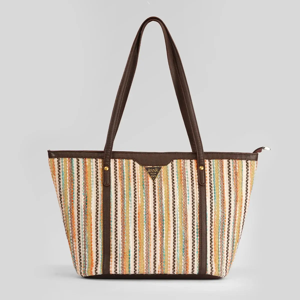 Mustard Earthy striped Tote Bag