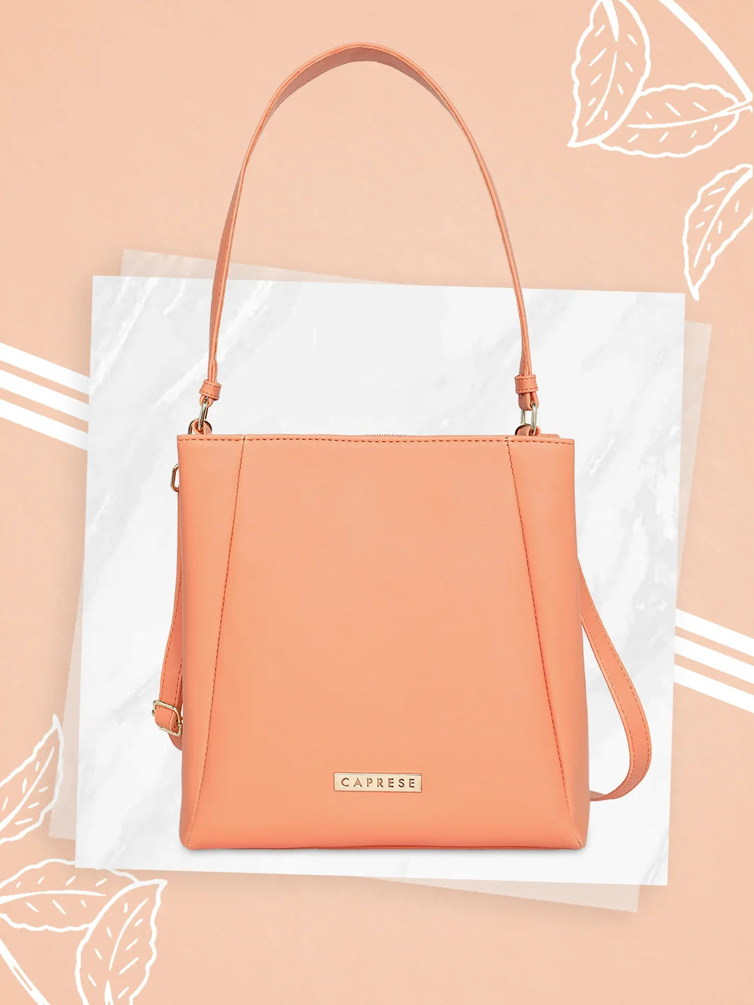 Caprese Margate Satchel Small Coral Handbag