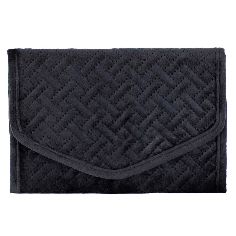 Quilted Jewelry Clutch in Black