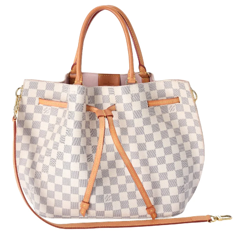 Louis Vuitton Girolata Azur Damier Tote Bag N41579 Canvas Beige