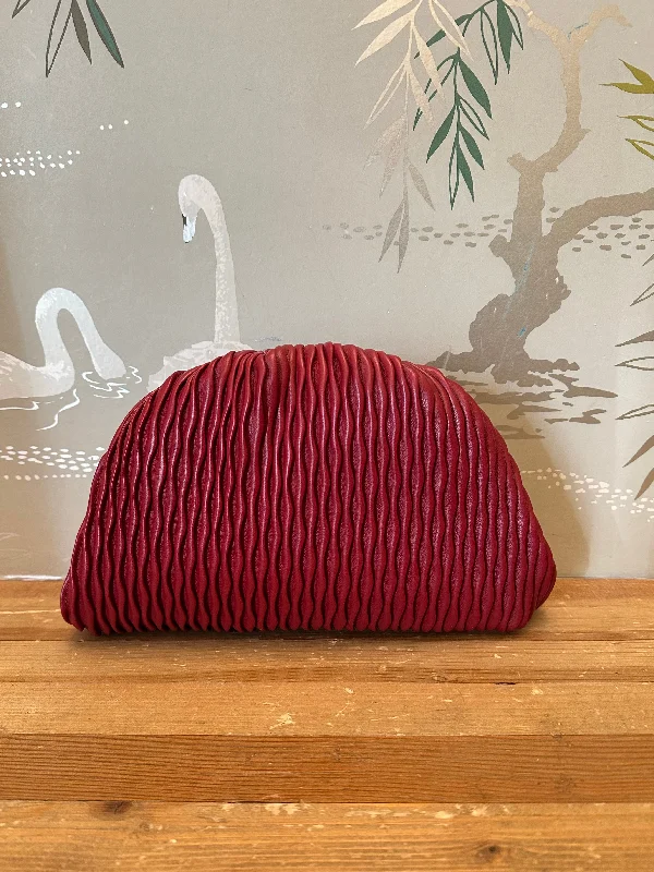 Sara Textured Clutch Red