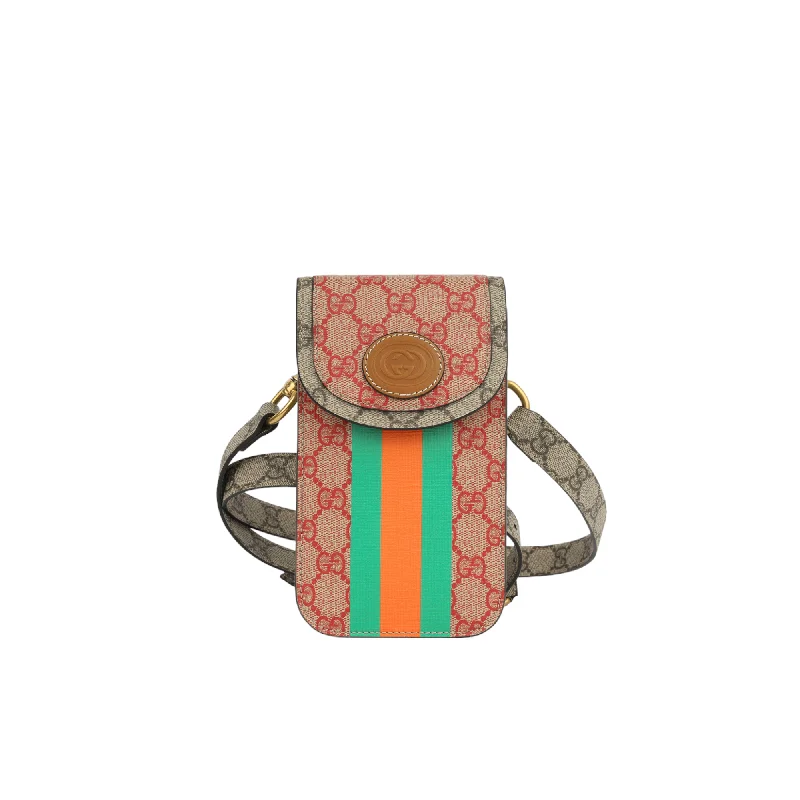 Gucci Web Flap Phone Holder Crossbody (NWT)