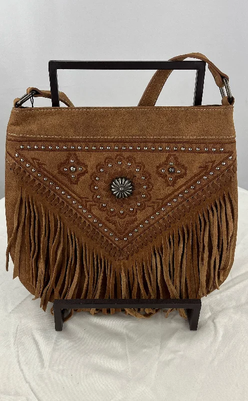 Montana West Women's Tan Ironosa Fringed Handbag Concealed Carry NWT