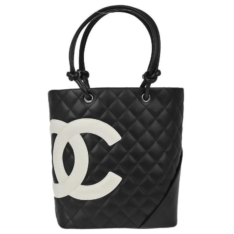 Chanel 2004-2005 Black Calfskin Cambon Ligne Tote Handbag