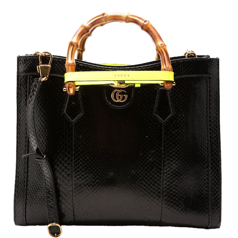 Diana Python Medium Tote Black