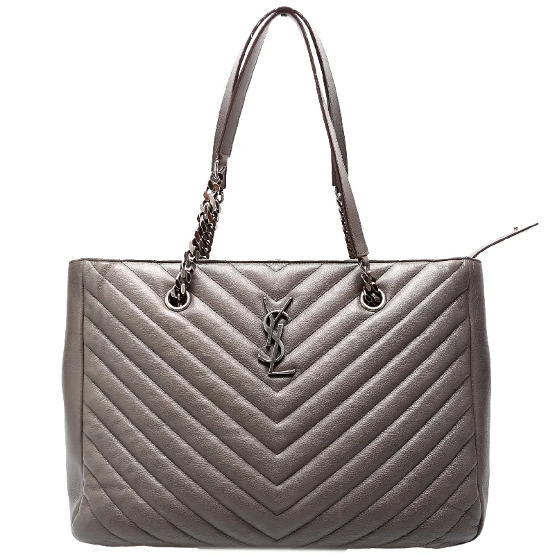 Chevron Large Tote Sheepskin Grey